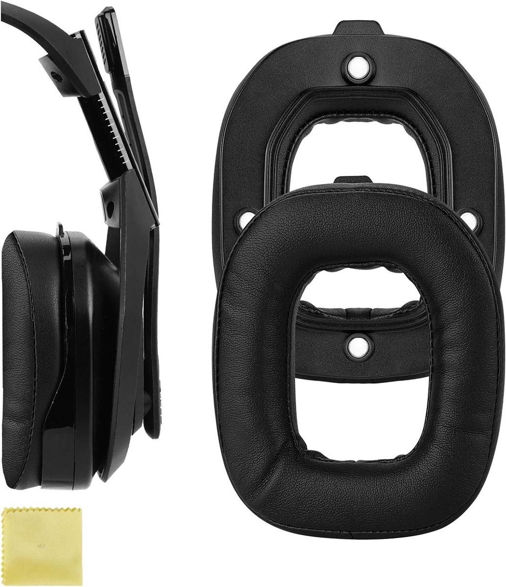 Vervangende Oorkussens - Oorpads Koptelefoon - Koptelefoon Reparatie - Traagschuim Proteïnerleer - 10.4 x 9 x 2.7 cm - Zwart