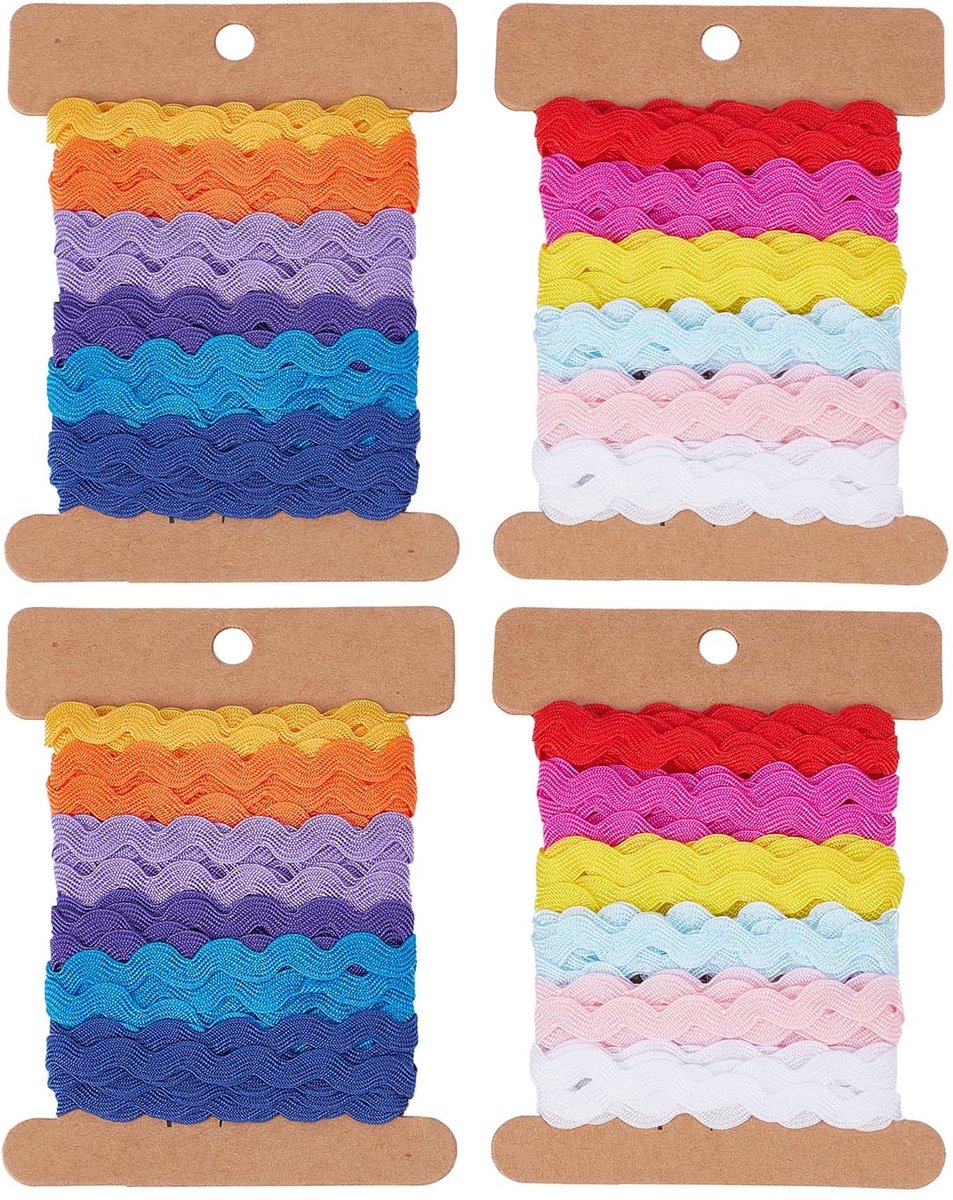 Ric Rac Trim Ribbon 24 Yards in 12 Kleuren voor DIY en Naaiprojecten