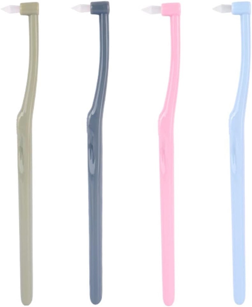 Zachte Handtandenborstels voor Volwassenen in 4 Kleuren - Bruin, Zwart, Blauw, Roze voor Optimale Mondhygiëne