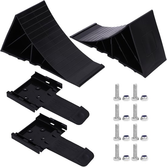 Wielkeg Zwaar - Parkeerblokken Wielstop - Voertuig Beveiligen - Antislip Oppervlak - 23 x 15 x 11 cm - Zwart — afbeelding 2
