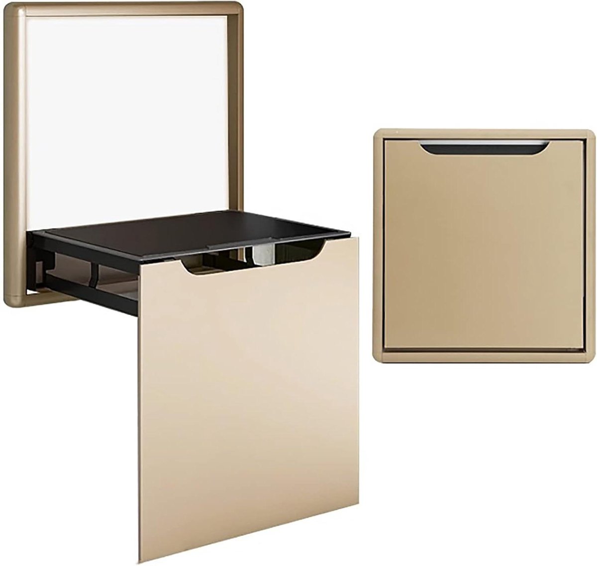 Douchezitje Vouwbaar - Wandklapstoel - Ruimte Besparen - Zachte Sluiting - 35.7 cm - Goud