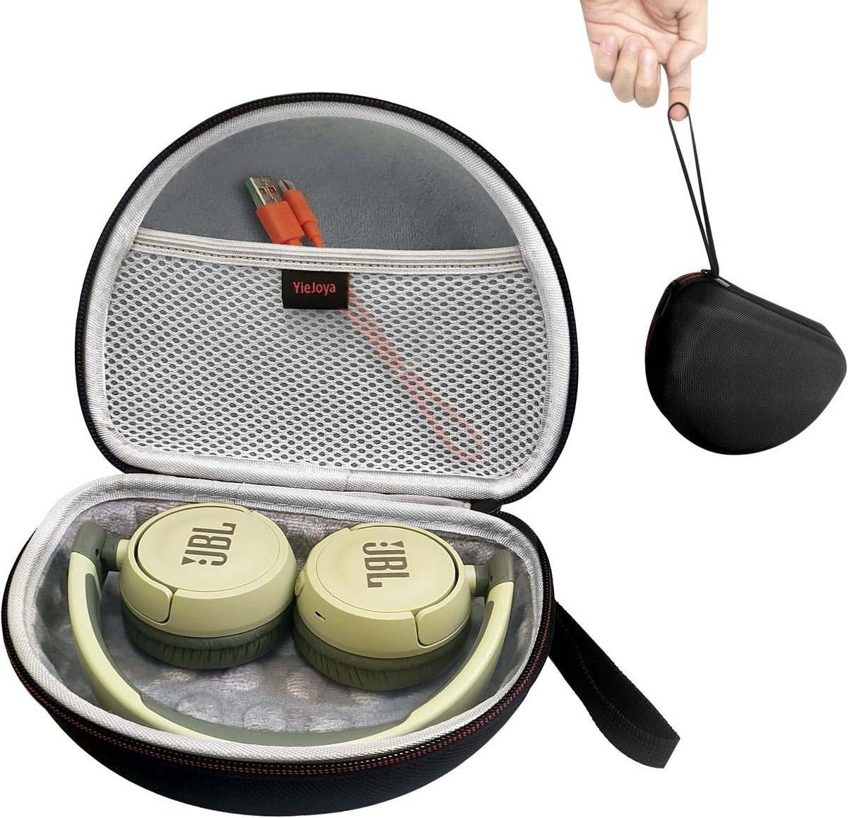 Duurzame Hoofdtelefoon Hoes voor Draadloze On-Ear Koptelefoon, EVA Hard Case voor Bescherming en Transport van Bluetooth Hoofdtelefoons (Zwart)