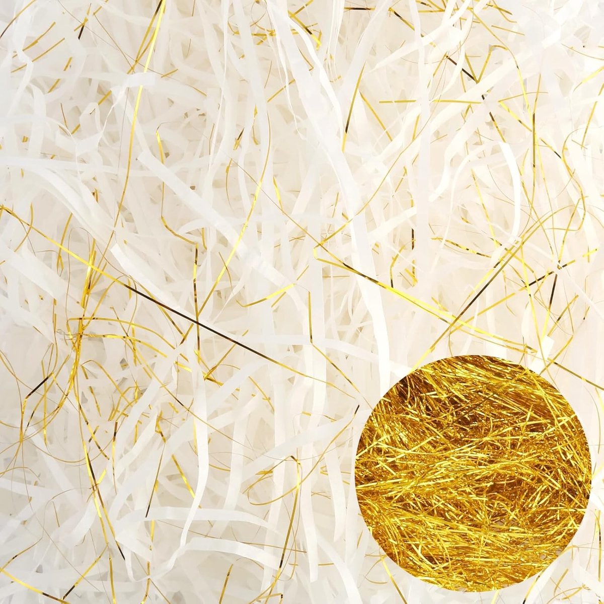 Vullend Materiaal 250g, Wit en Goud, Filigraan Tissuepapier, Verpakkingsmateriaal voor Cadeaus en Dozen