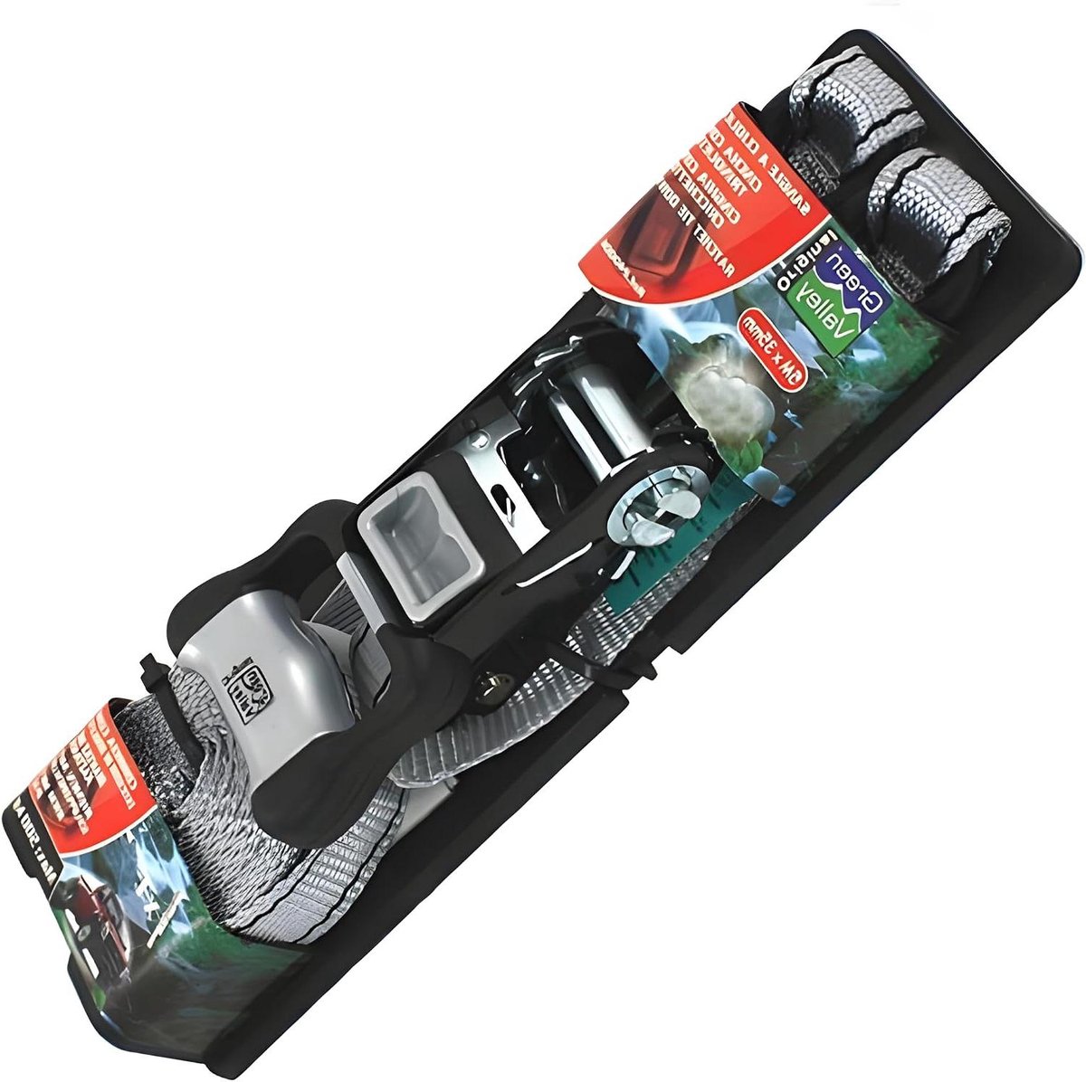 Spanband met Ratel - Sjorband Vastzetband - Lading Zekeren - Met Veiligheidshaken - 5 meter x 35 mm - Groen