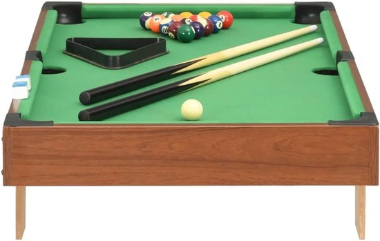 Mini Pooltafel - Biljarttafel Klein - Spelplezier Thuis - Draagbaar Ontwerp - 92x52x19 cm - Bruin en groen van mini — afbeelding 5
