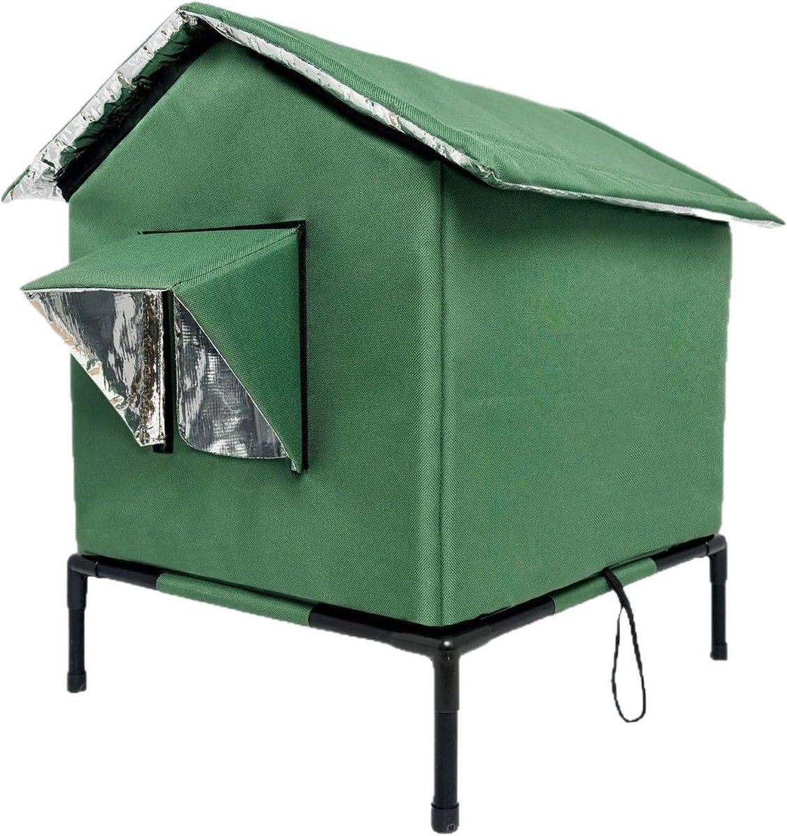 Kattenhuis Buiten - Dierenasiel Winter - Bescherming Huisdieren - Versterkte Warmte-isolatie - 40 x 36 x 50 cm - Grijs