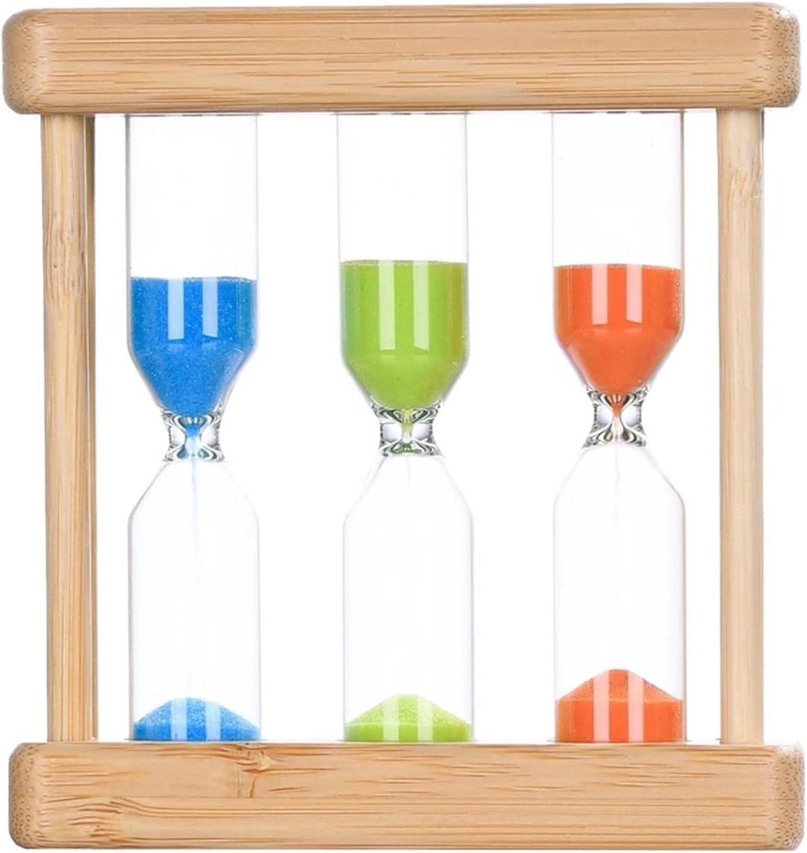 Zandloper Houten Frame - Keukentimer Zandloper - Tijd Beheren - Duidelijke Zandstroom - 10x10x10 mm - Gekleurd