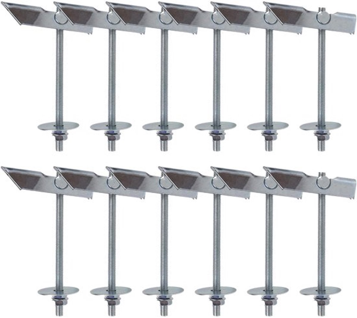 Tuimelpluggen 12 stuks - Zware Gipsplaat Pluggen - Verzinkt Koolstofstaal - M6x100mm - Voor Zware Voorwerpen - Roestvrij en Corrosiebestendig - Gipsplaatplug