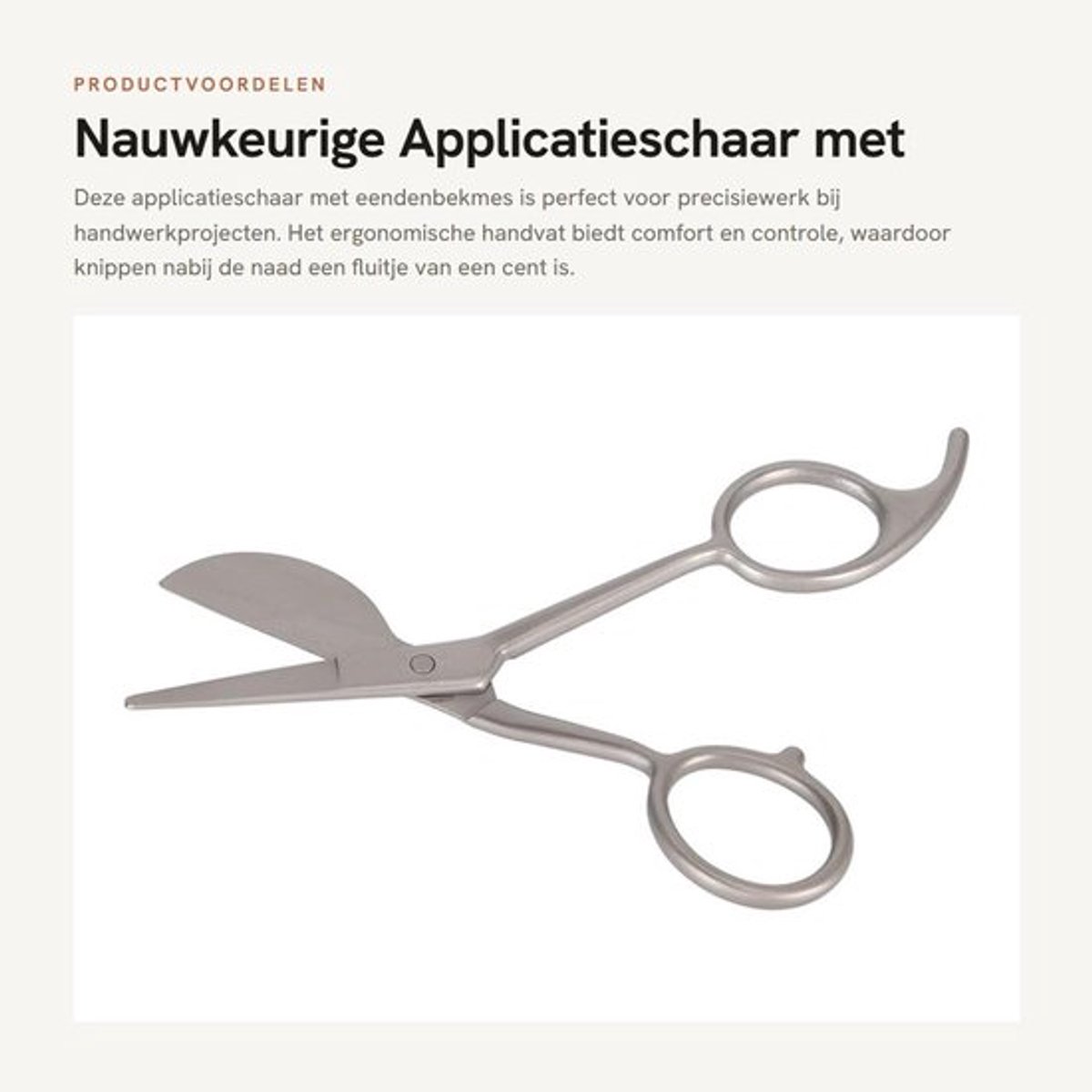 Applicatieschaar Eendenbekmes - Ergonomisch Handvat - Roestvrij Staal - Comfortabel Gebruik - Tapijt Schaar - Nauwkeurig Knippen - Tapijtschaar