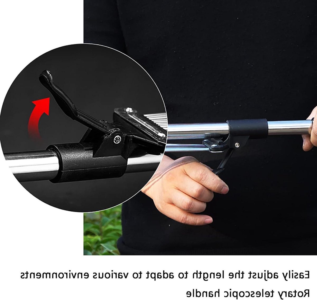 Tuinhark - Grashark Onkruid - Buiten Opruimen - Uitschuifbare Steel - Verstelbaar - Zilver