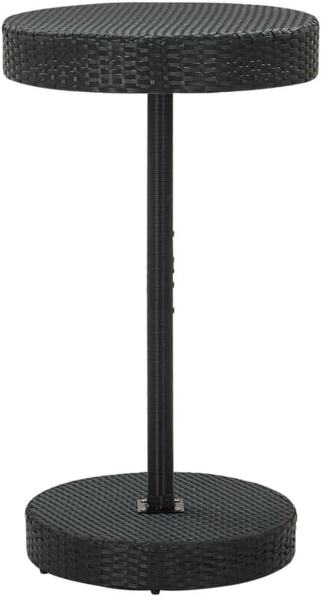 Tuintafel Rond - Buitentafel Polyrotan - Buiten Genieten - Onderhoudsvriendelijk Oppervlak - 605 x 106 cm - Zwart