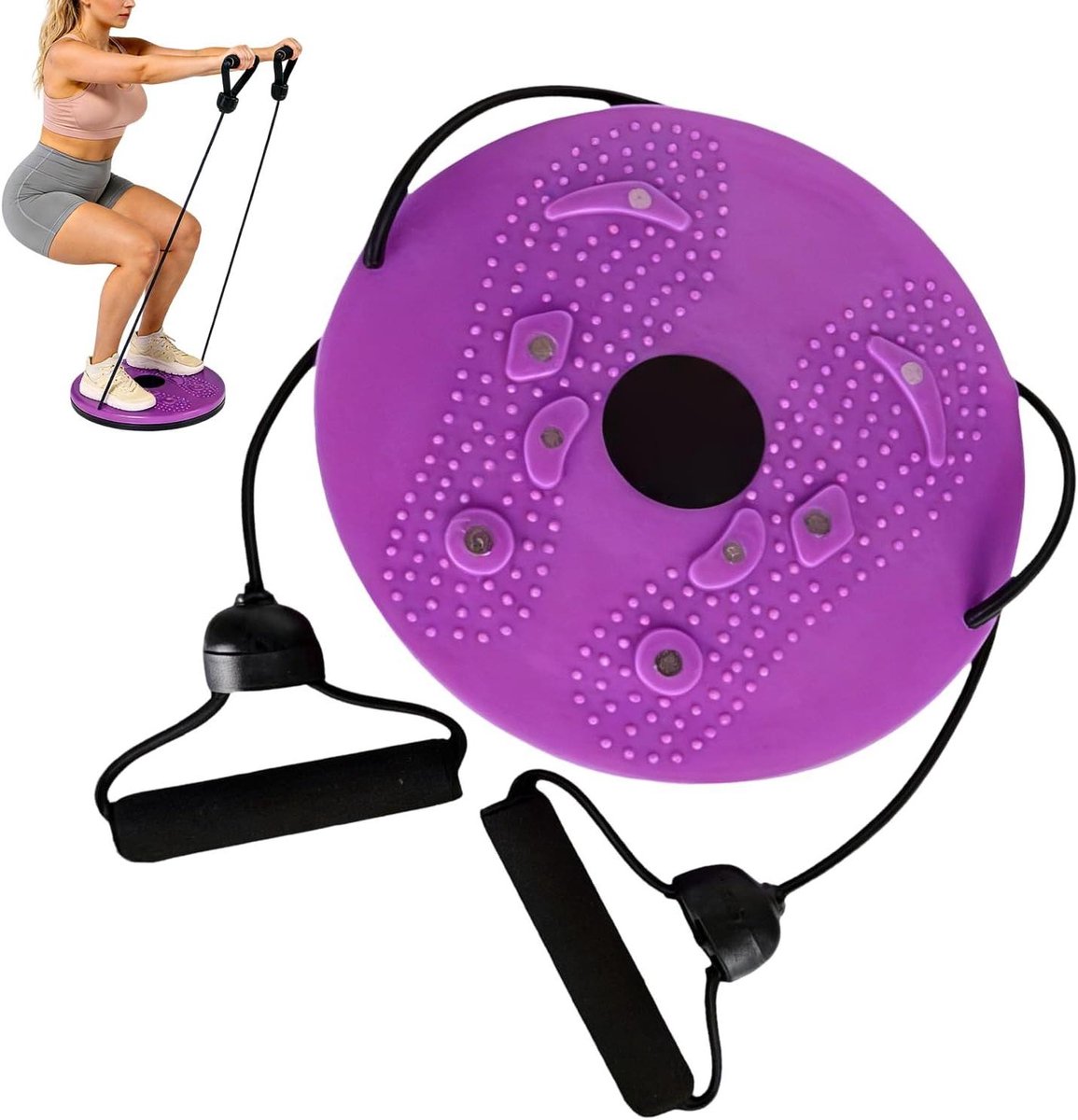 Buikspier Trainer - Twist Bord - Taille Vormgeven - Complete Krachtopbouw - 25 cm Diameter - Zwart
