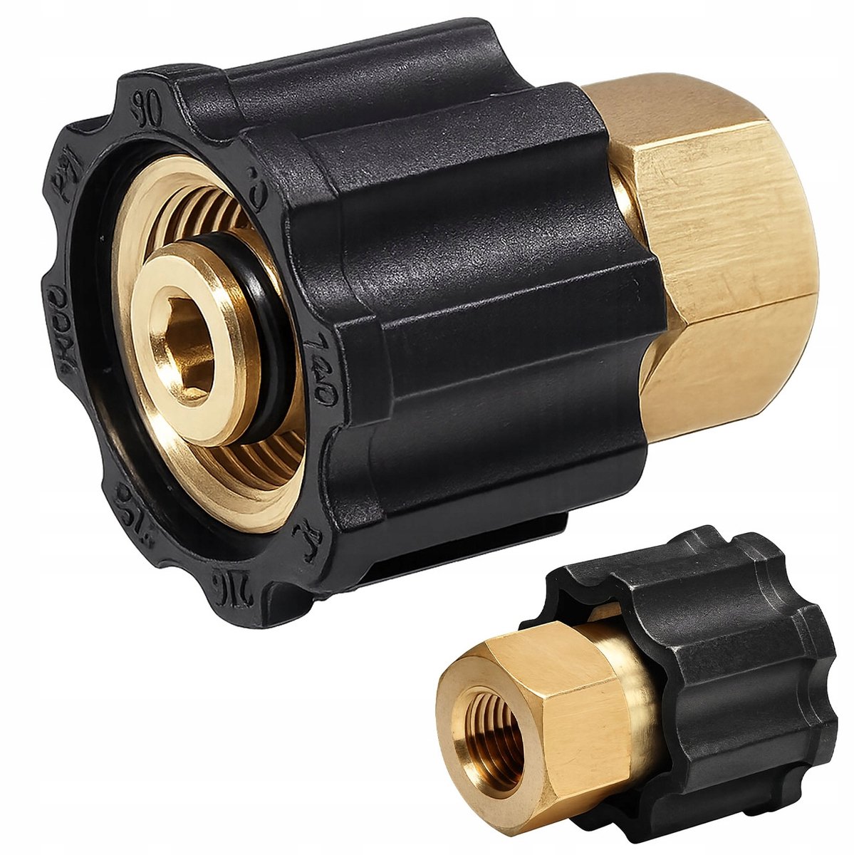 Rosfix Adapter Reductie Spuitaccessoire - Messing, O-Ring Afdichting - M22x1,5→3/8" F, 14mm Pen - Geschikt voor Kärcher