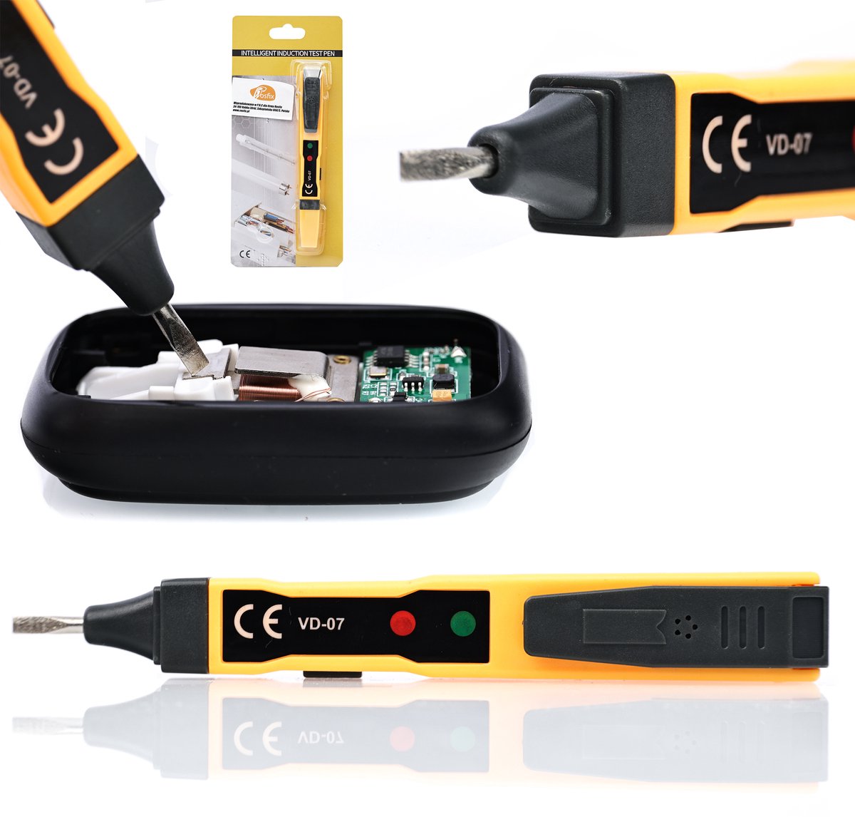 Rosfix Spanningtester Penvormig - AC/DC Contactloze Detectie - 141x18,6mm ABS 2x Batterijen