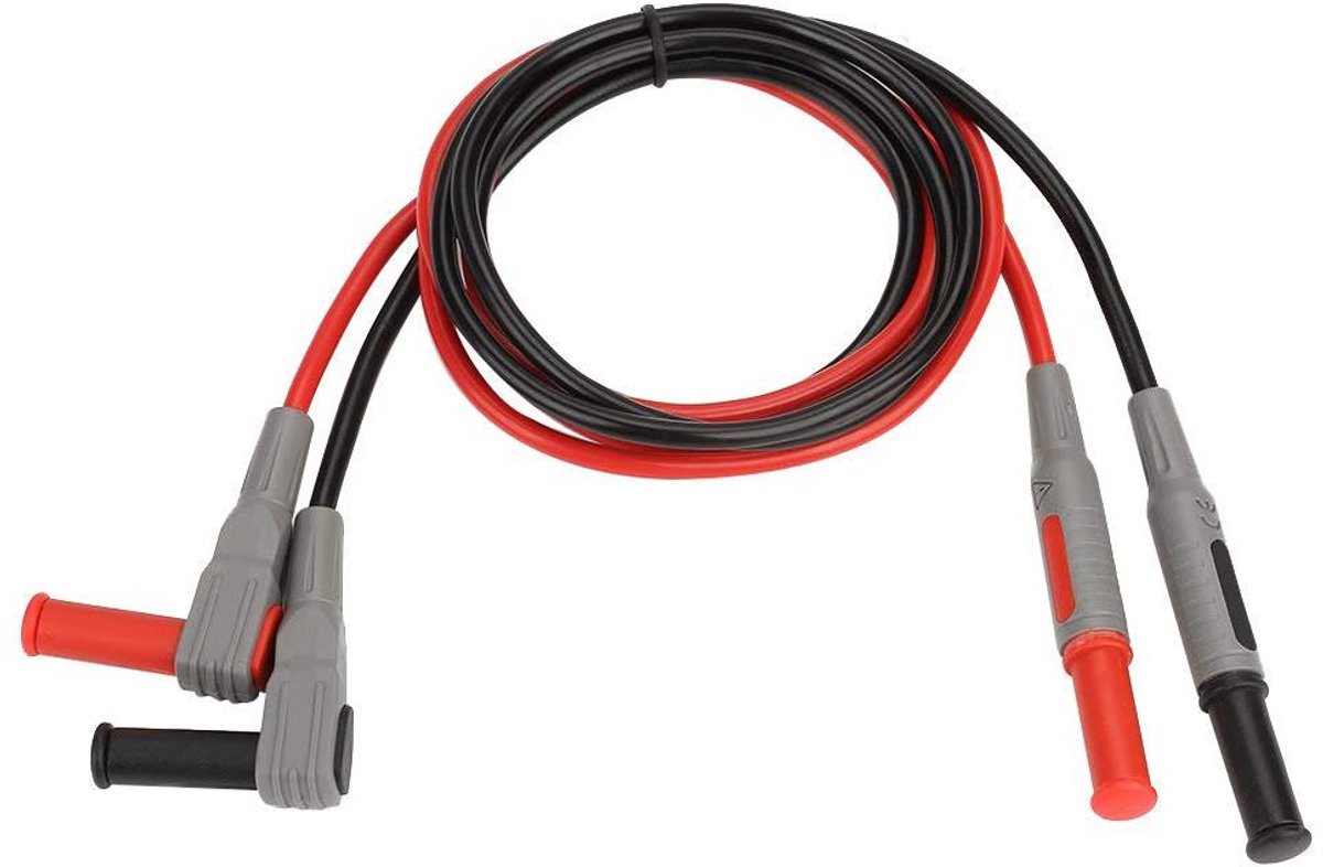 Meetsnoeren Bananenstekker - Multimeter Kabel - Elektrische Tests - Dubbele Isolatie - 100 cm - Zwart en Rood