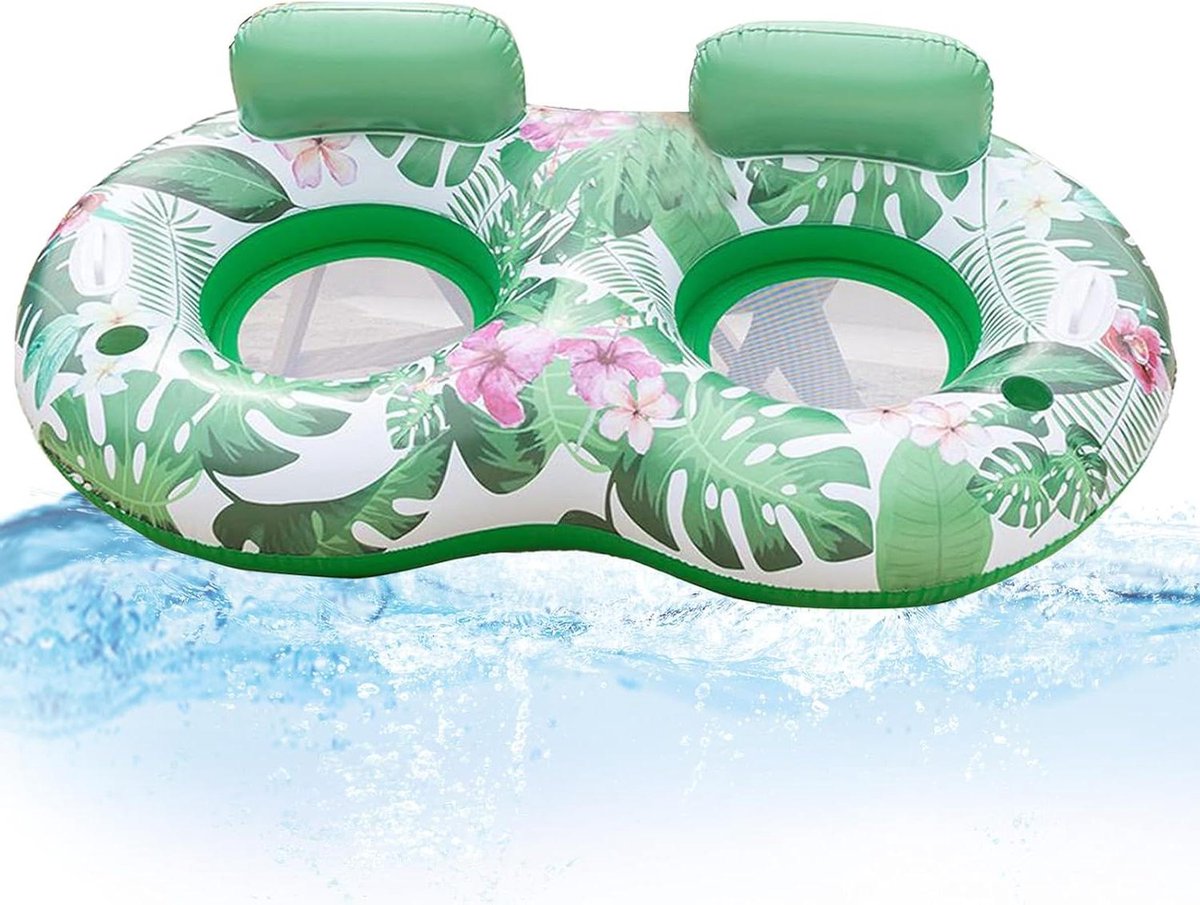 Opblaasbare Hangmat - Luchtbed Zwembad - Ontspannen in Water - Meerlaagse Versterkte Structuur - 142 x 82 cm - Groen