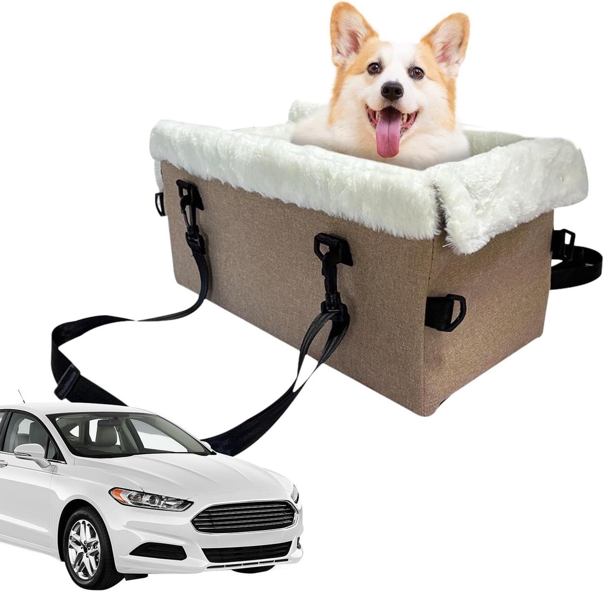 Hondenautostoel Middenconsole - Draagbare Hondenzitting - Veilig Reizen - Structurele Stabiliteit - 46 x 26 x 22 cm - Niet gespecificeerd