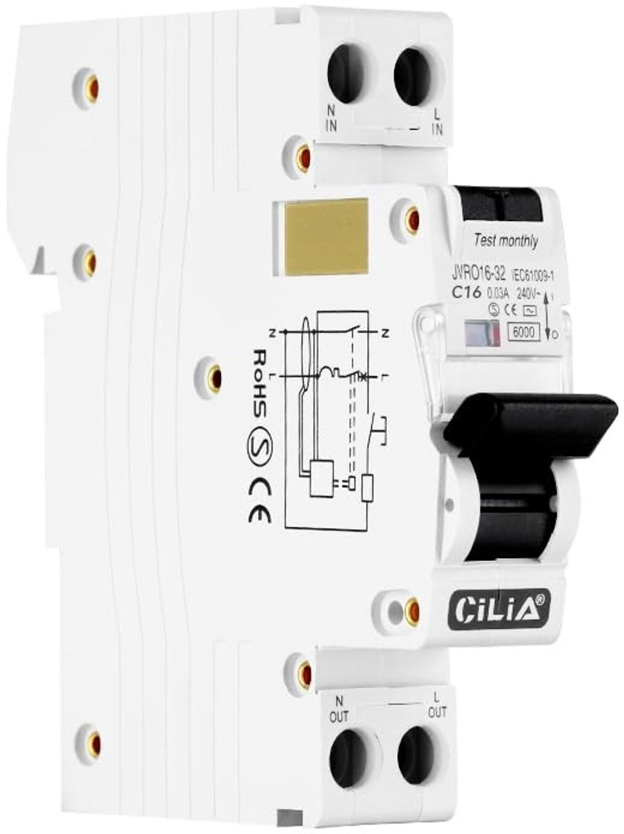 Omgoods - Differentieel Circuitonderbreker, 1 Module, Betrouwbare Veiligheid