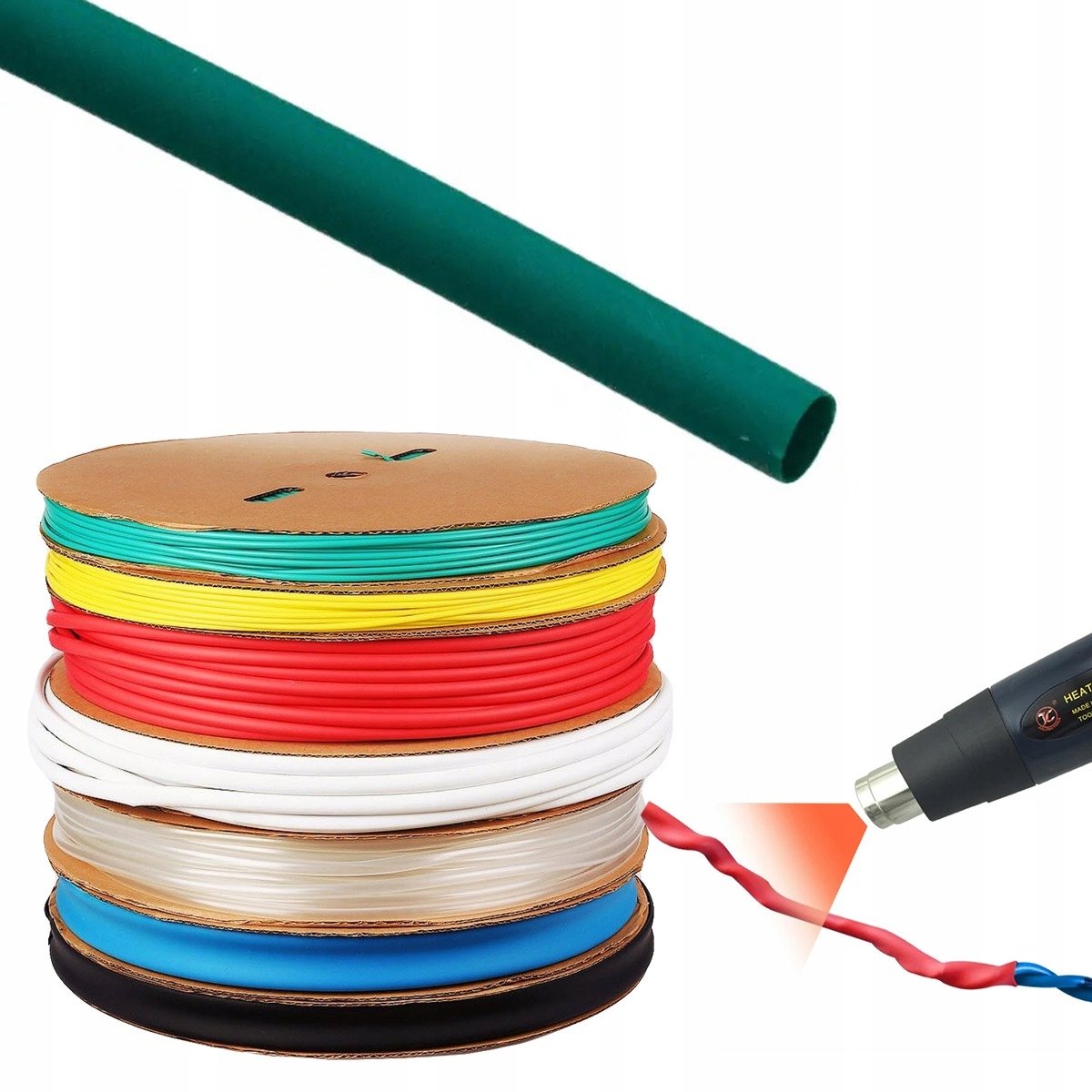Rosfix Krimpkous 5mm Groen - 2:1 Krimpverhouding - Zelfdovend - 1m - Start 100°C, 1000V Isolatie