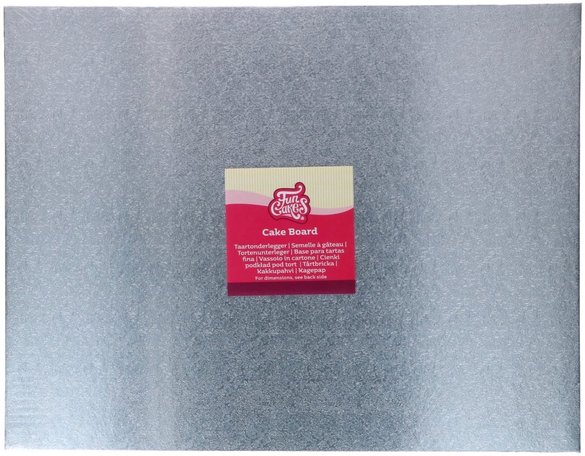 FunCakes Cake Board Rechthoek Zilver 45x35cm