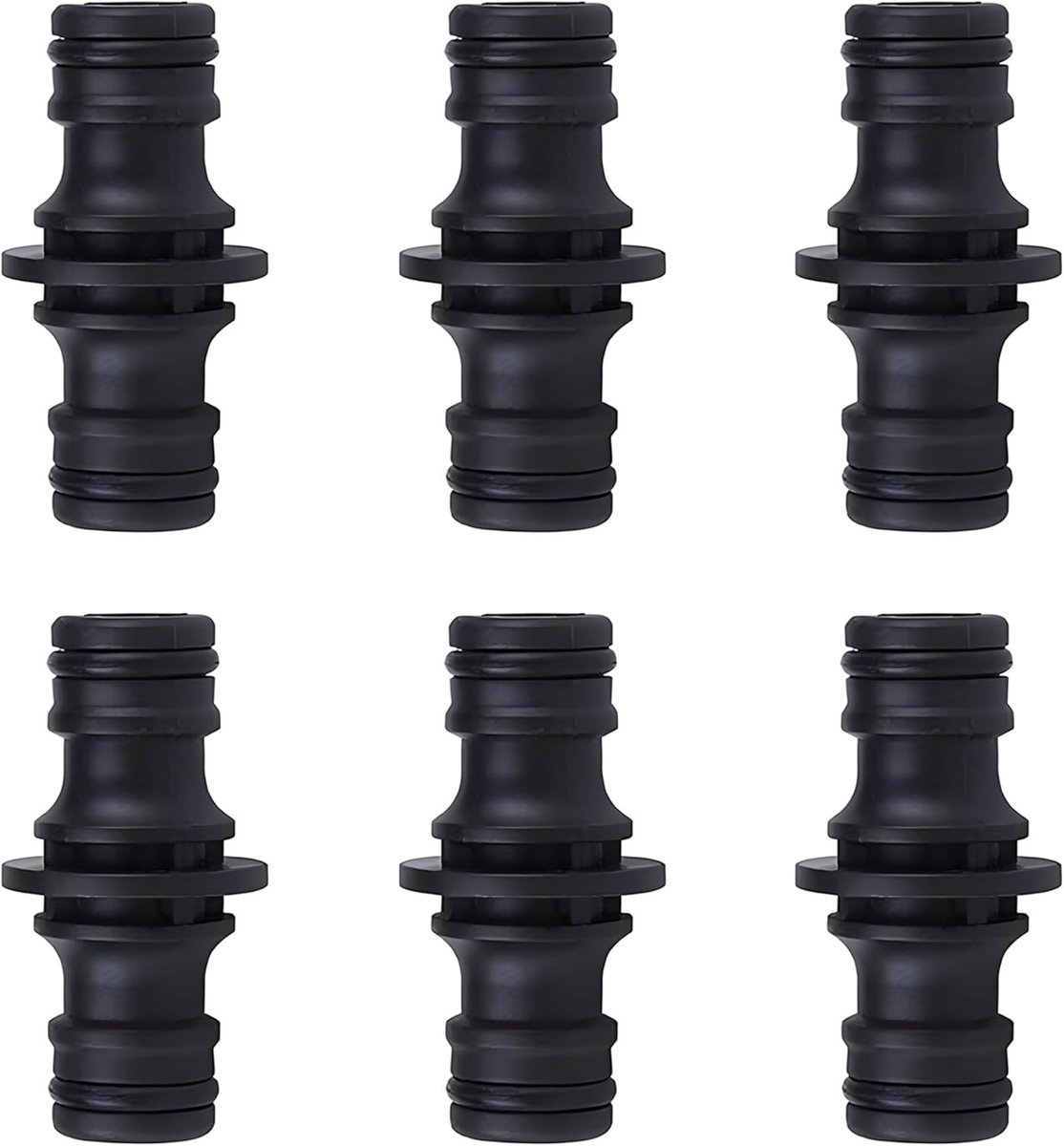Hose Coupling 1/2 Inch voor Tuinslang - Dubbelzijdige Koppeling voor Tuinaccessoires en Slangverlenging (Zwart)