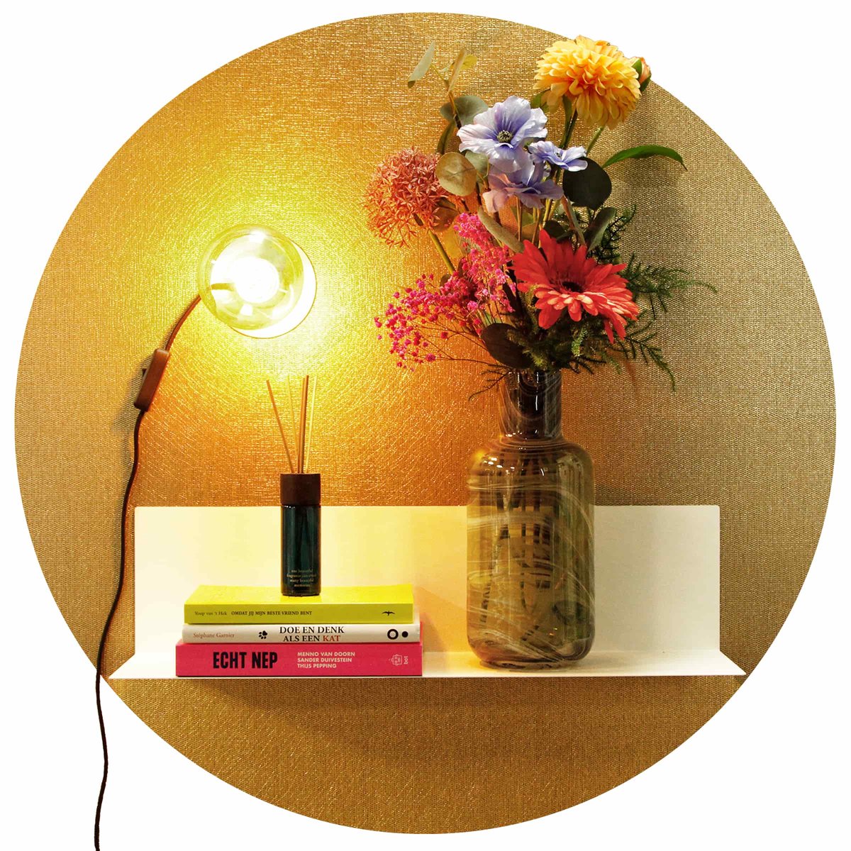 Design Magneetbord Rond - Ultra Goud - Rond - 80cm - Kamer26