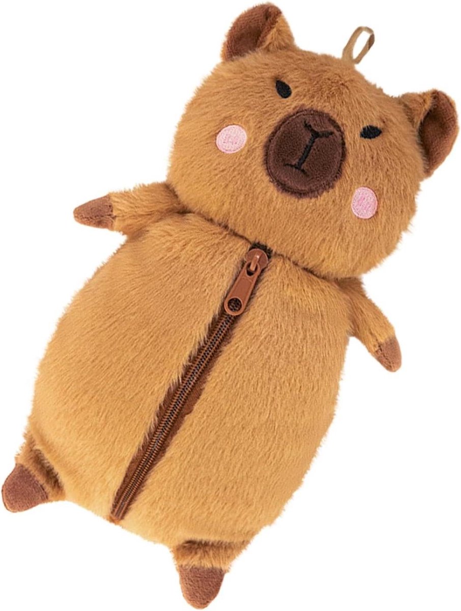 Capybara Tas - Opbergzakje Etui - Spullen Organiseren - Zacht Pluche Materiaal - 13x28x5 cm - Multicolor