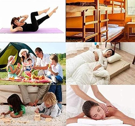 Futon Matras - Japanse Tatami Rolmat - Comfortabel Slapen - Handig Opvouwbaar Ontwerp - 60x120 cm - Lichtkoffiekleur — afbeelding 5