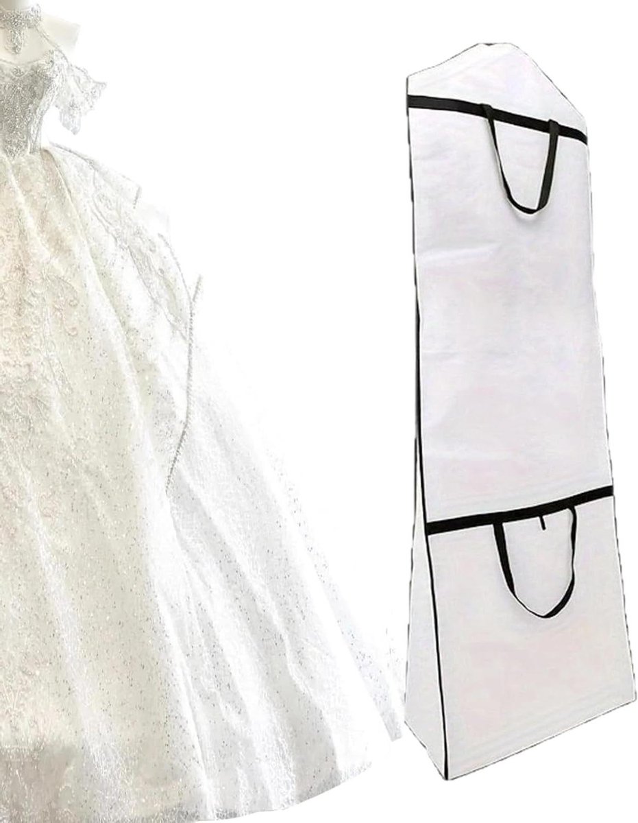 Trouwjurk Kledinghoes - Jurk Beschermhoes - Kleding Opbergen - Vochtbestendige Stof - 180 x 60 x 30 cm - Wit