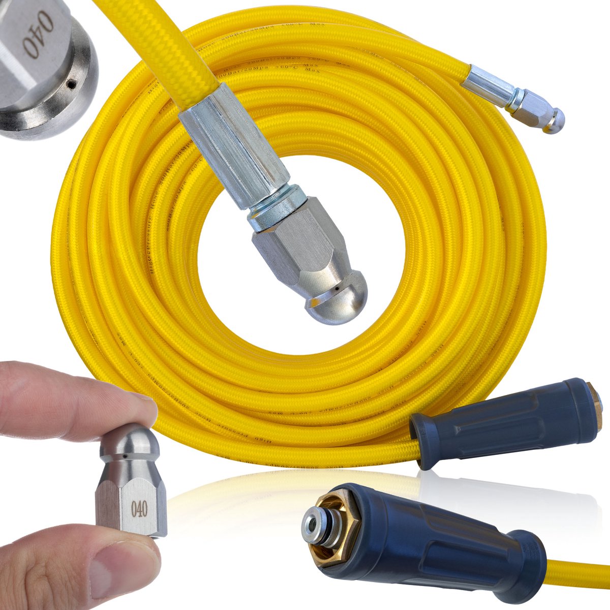 Rosfix Hogedrukslang Vervanging 20 m EasyLock - Wisselbare Spuitmond 1/4"" - 200 bar - Geschikt voor Kärcher
