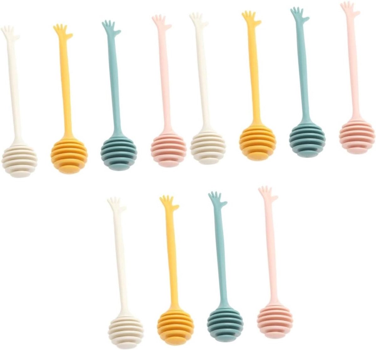 Honing Lepels - Roerstaafjes Honing - Honing Drogen - Met Groeven - 12 Stuks - Assorti