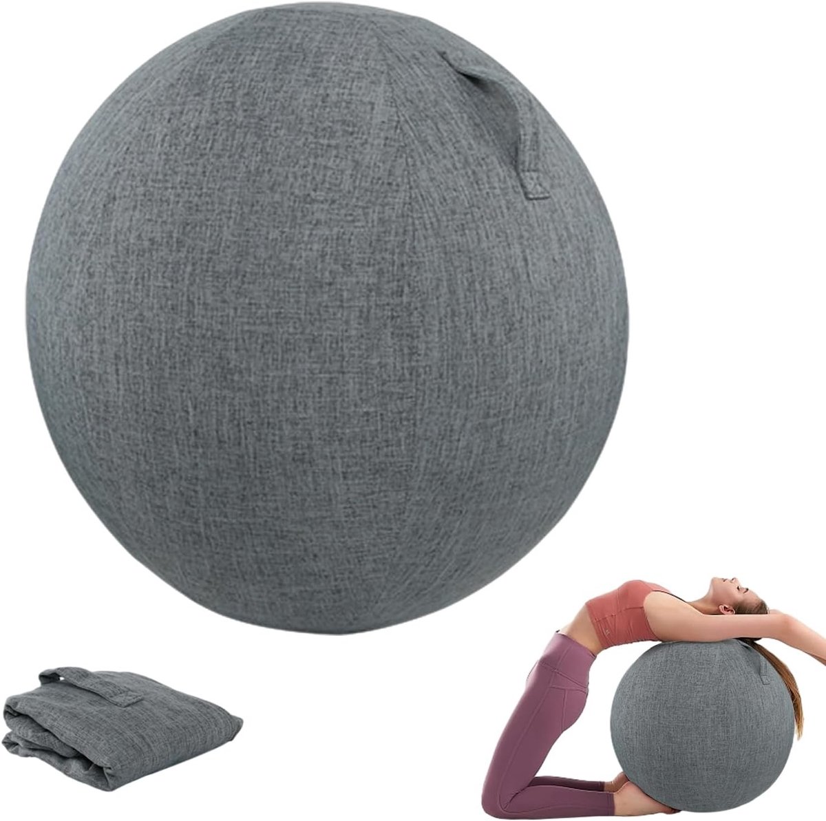 Beschermhoes voor Fitnessbal 65 cm | Vouwbare Anti-kras Yoga Balhoes voor Balansoefeningen en Thuis Workout