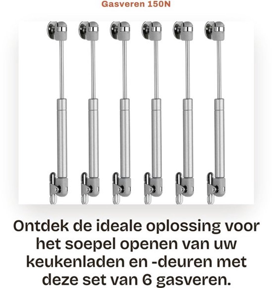 Gasveer 150N - Deurscharnieren - Gasveren - Ondersteuning voor Keukenkasten - Pneumatische Beugels - Hoogwaardige Staal. - Deurscharnier