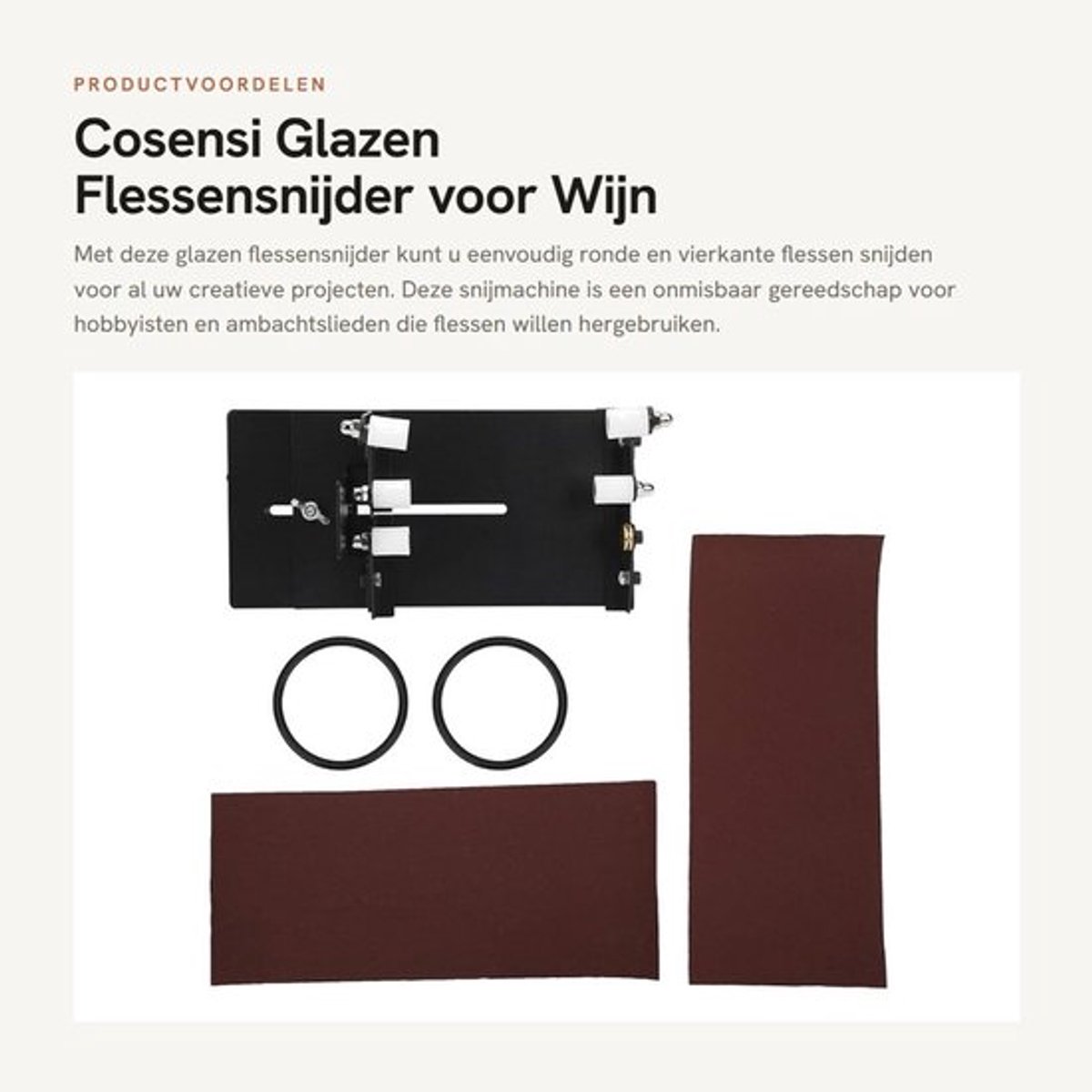 Flessensnijder - Glazen Snijgereedschap - Ronde/Vierkante Snijmachine - Wijnflessen/Bierflessen - Kwaliteitsproduct - Perfectie in Productie - Flescutters
