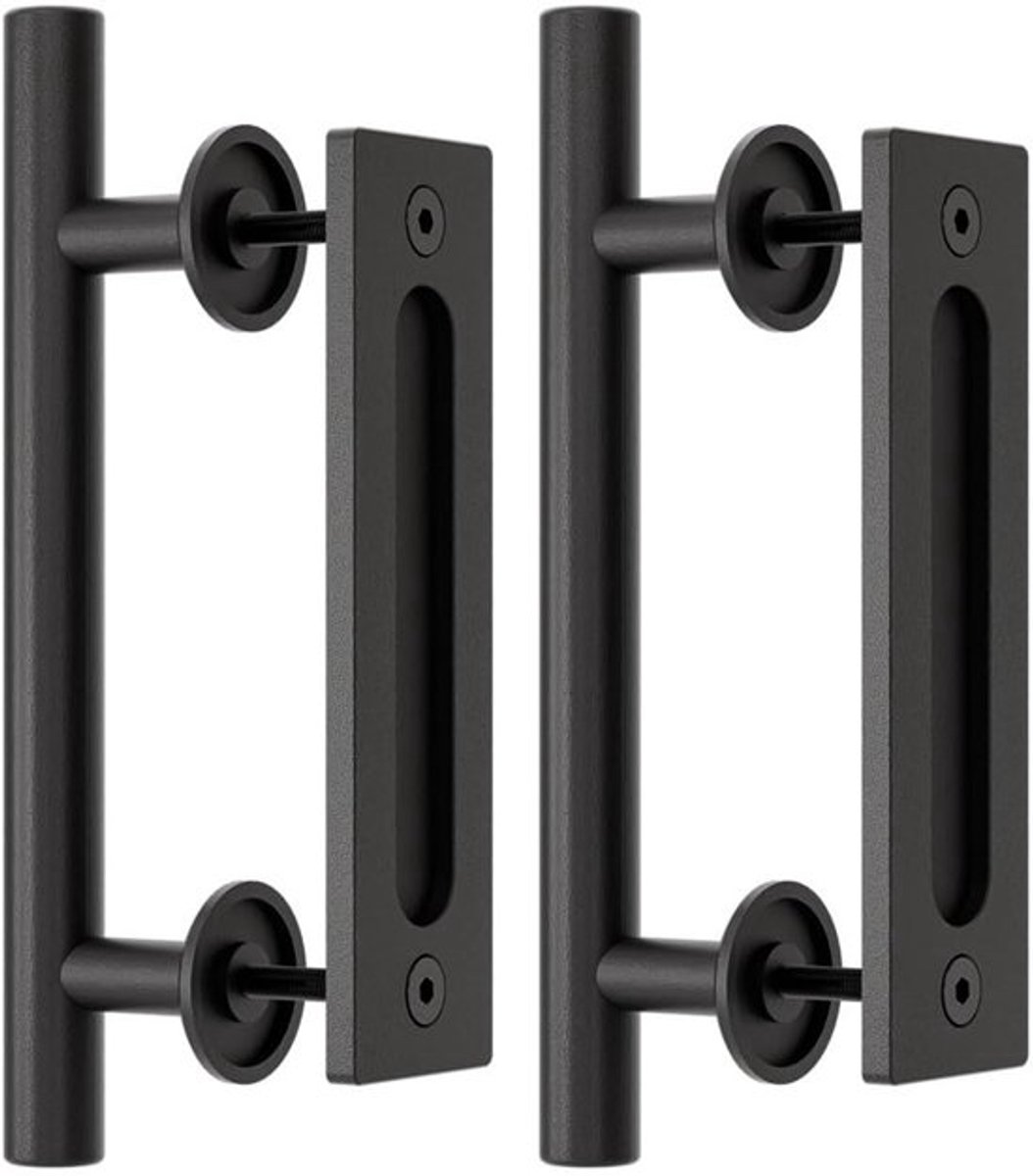 Schuifdeurgreep 24 cm - Zwarte Deurgreep - Handgreep - Duurzaam Koolstofstaal - Eenvoudige Installatie - Antivingerafdruk Matte Afwerking