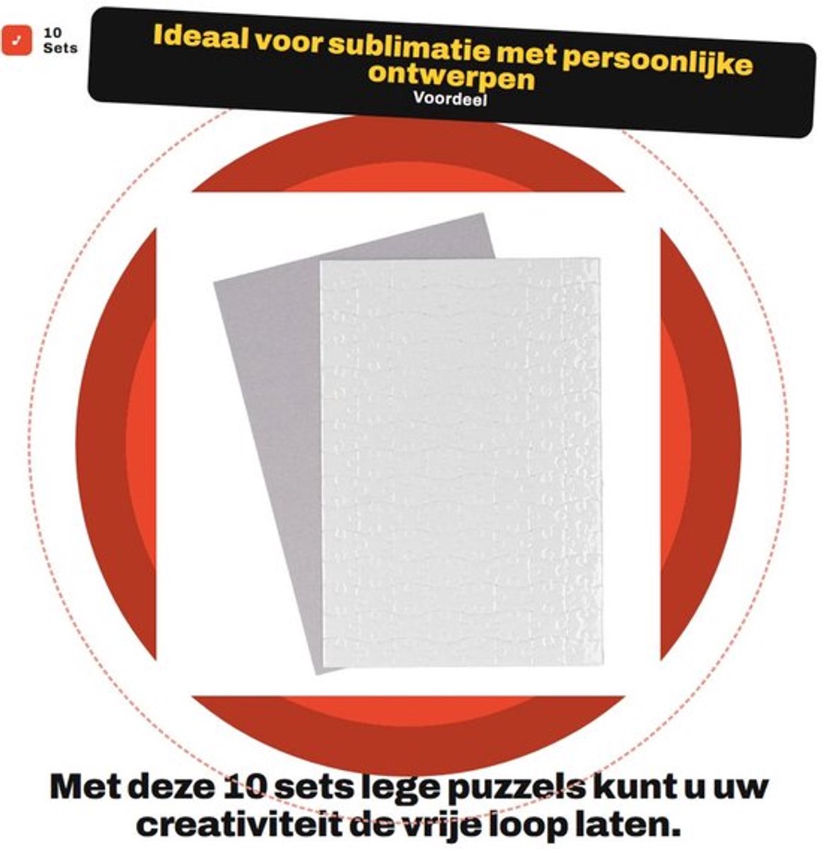 Puzzel 10 Sets Blanco - Puzzel Sublimatie - A4 Formaat - 120 Stuks - Doe-het-zelf - Ideaal Cadeau voor Feestdagen - Sublimatiepuzzel