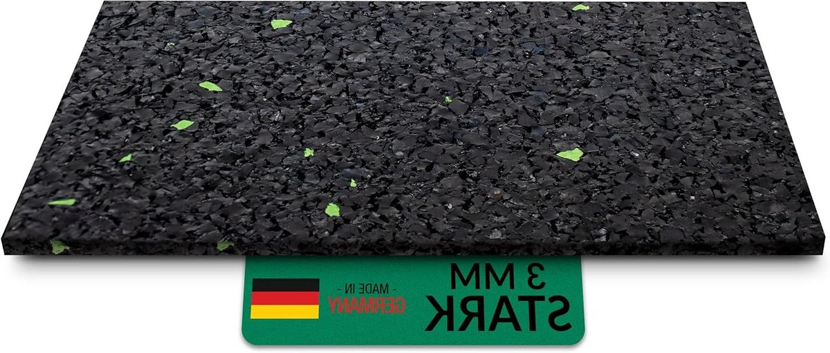 Terraspads Rubbergranulaat - Onderlegger Balken - Terras Bouwen - Vocht- en Geluidsisolerend - 50 x 100 mm 3 mm - Zwart-groen