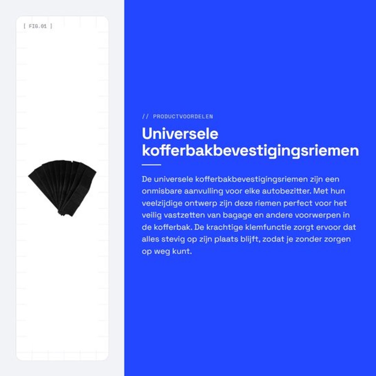 Kofferbakbevestigingsriemen Universeel - Sterke Spanbanden - Multifunctionele Sjorband - Auto-accessoires - Duurzaam Materiaal - Eenvoudige Bediening - Spanband