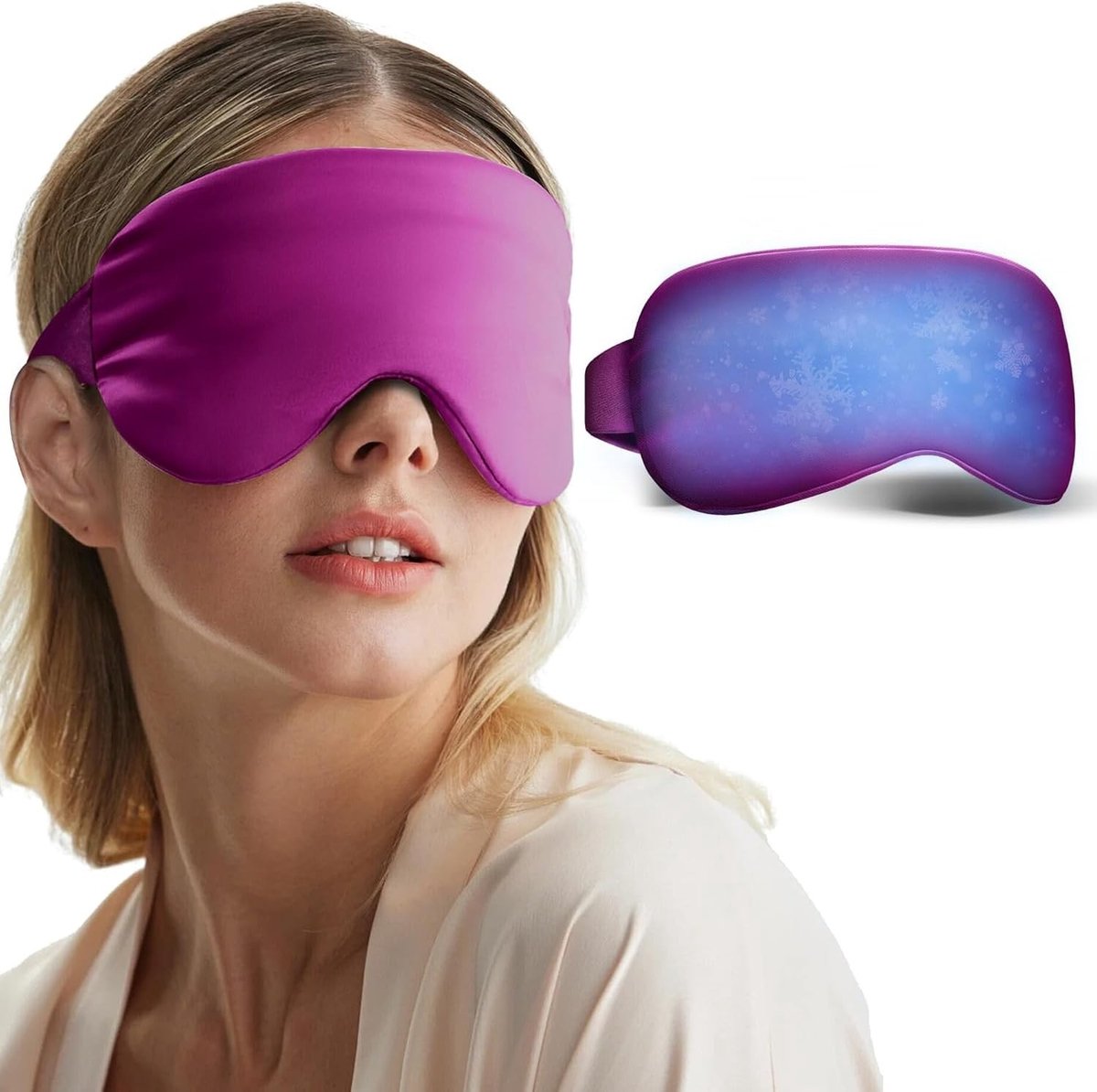 Koeloogmasker - Paars - Herbruikbaar Gewogen Gel Oogmasker voor Ontspanning en Verlichting