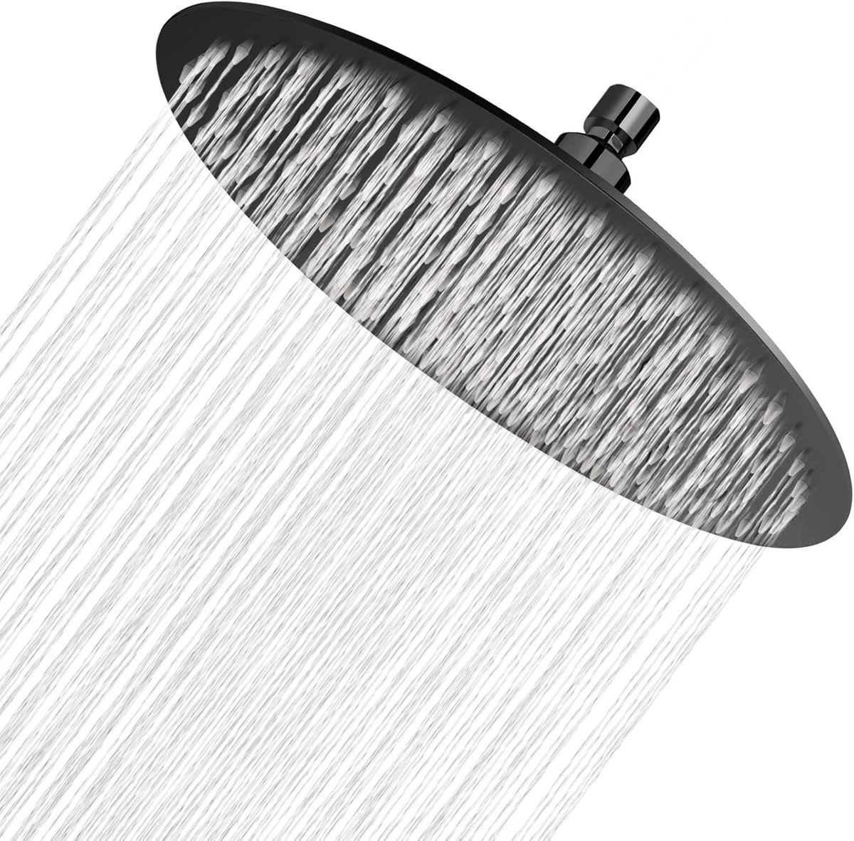 Regendouche deluxe - Zwart - 12 inch - Roestvrijstalen Ronde Douchekop met Anti-kalk Sproeiers - Voor Badkamergebruik