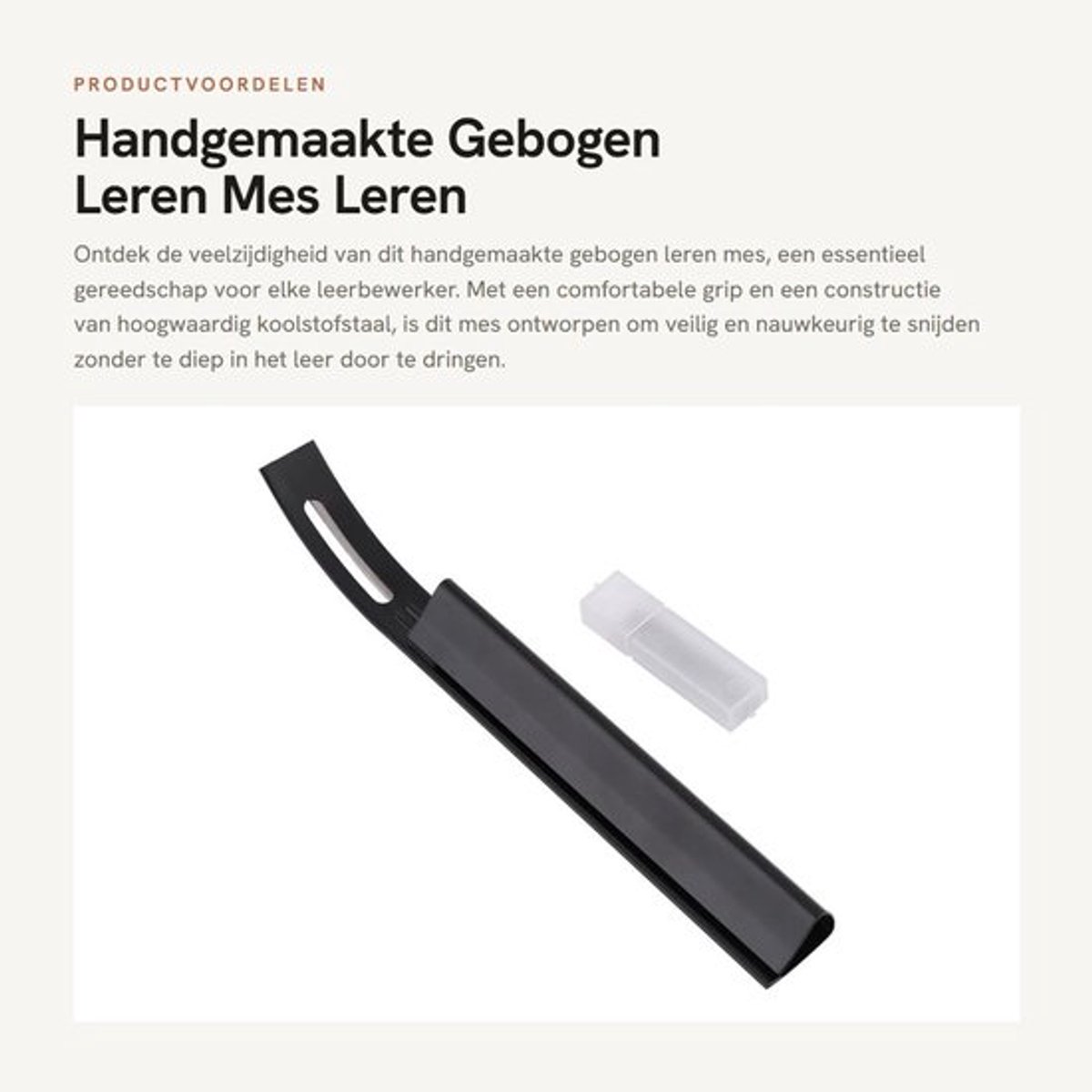 Lederen Mes Hoogwaardige Carbon Staal - Leerbewerkings Gereedschap - Handgemaakt - Comfortabele Grip - Veilig en Nauwkeurig - Praktisch Voor Leerbewerkers - Leerbewerking Gereedschap