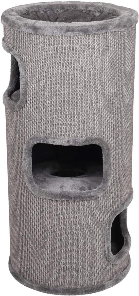 Krabton Katten - Krabmeubel Ton - Klauwverzorging - Compact Ontwerp - 90 cm hoogte - Grijs
