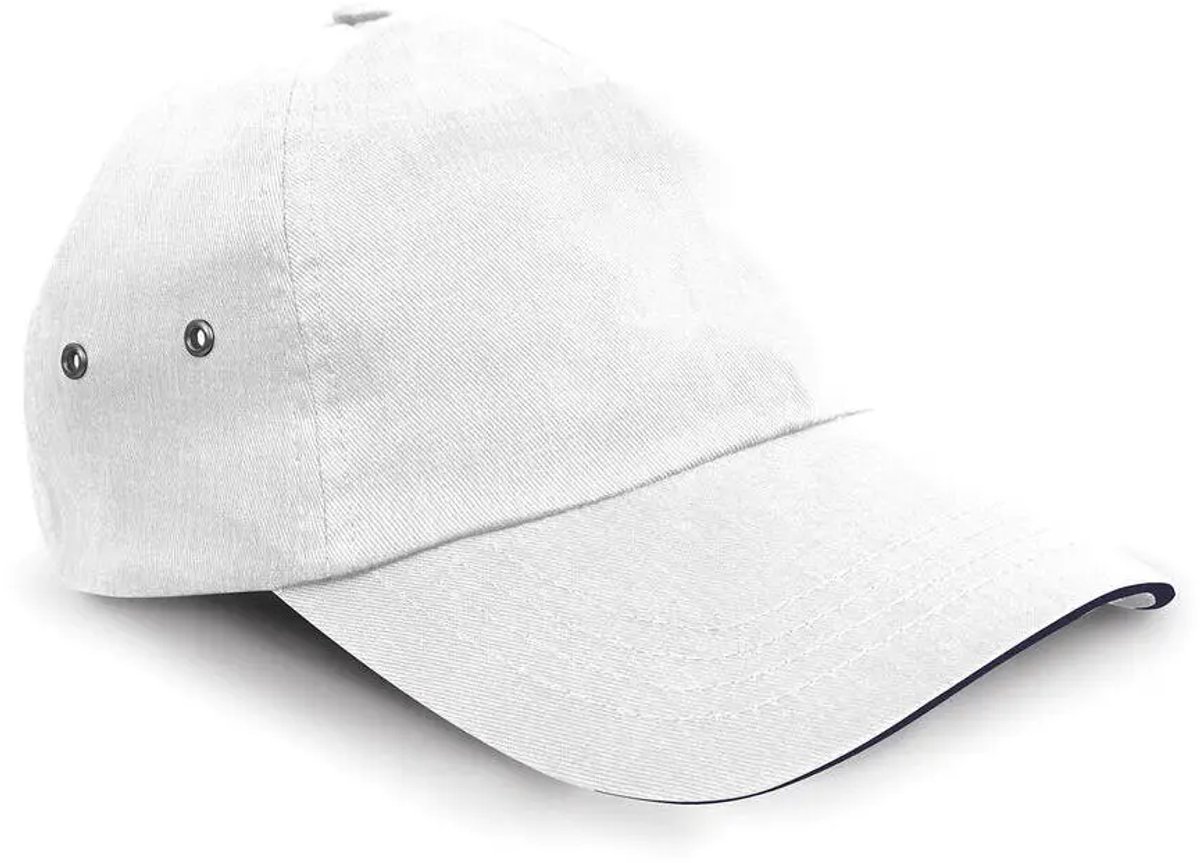 Result Printers Plush Cotton 5 Panel Cap RH72 - white/navy - One size