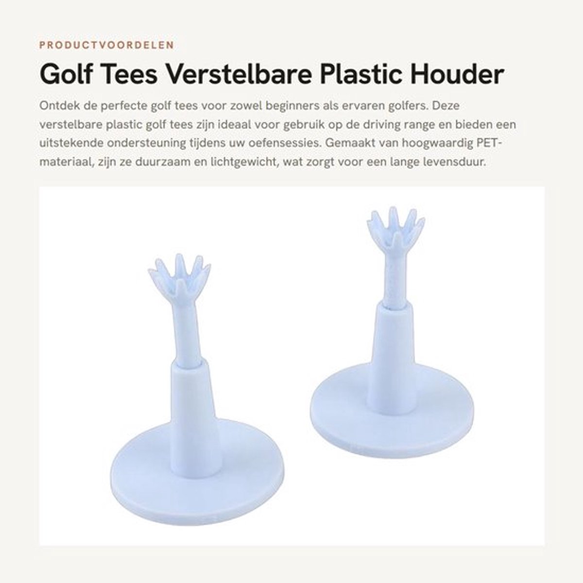 Tees - Hoogwaardige PET - Verstelbare Tees - Trainingshulpmiddel - Duurzaam - Lichtgewicht - Geschikt voor binnen/buiten - Golftee