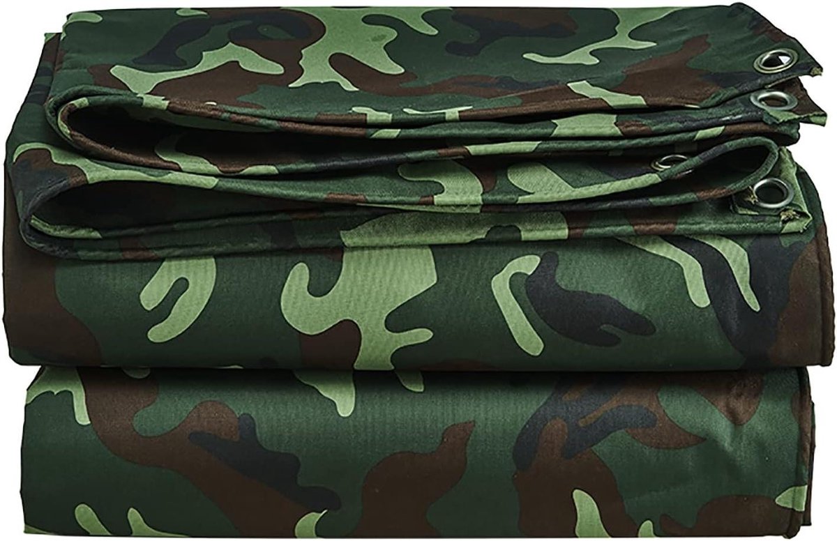 Dekzeil Waterdicht - Camouflage Zeil Zwaar - Outdoor Bescherming - Scheurvast Oxford Doek - 3x12m - Grote Bloem Camouflage
