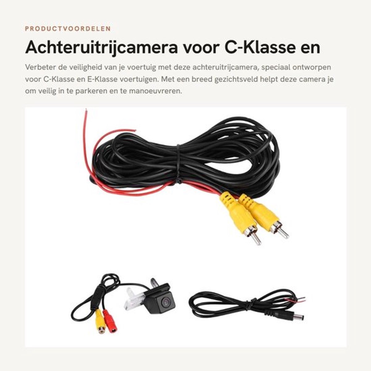 Achteruitrijcamera 170° - Draadloos - Achteruitrijcamera Kentekenplaat - Compatibel met C-Klasse/E/CLS - Schokbestendig - Eenvoudige installatie - Achteruitcamera