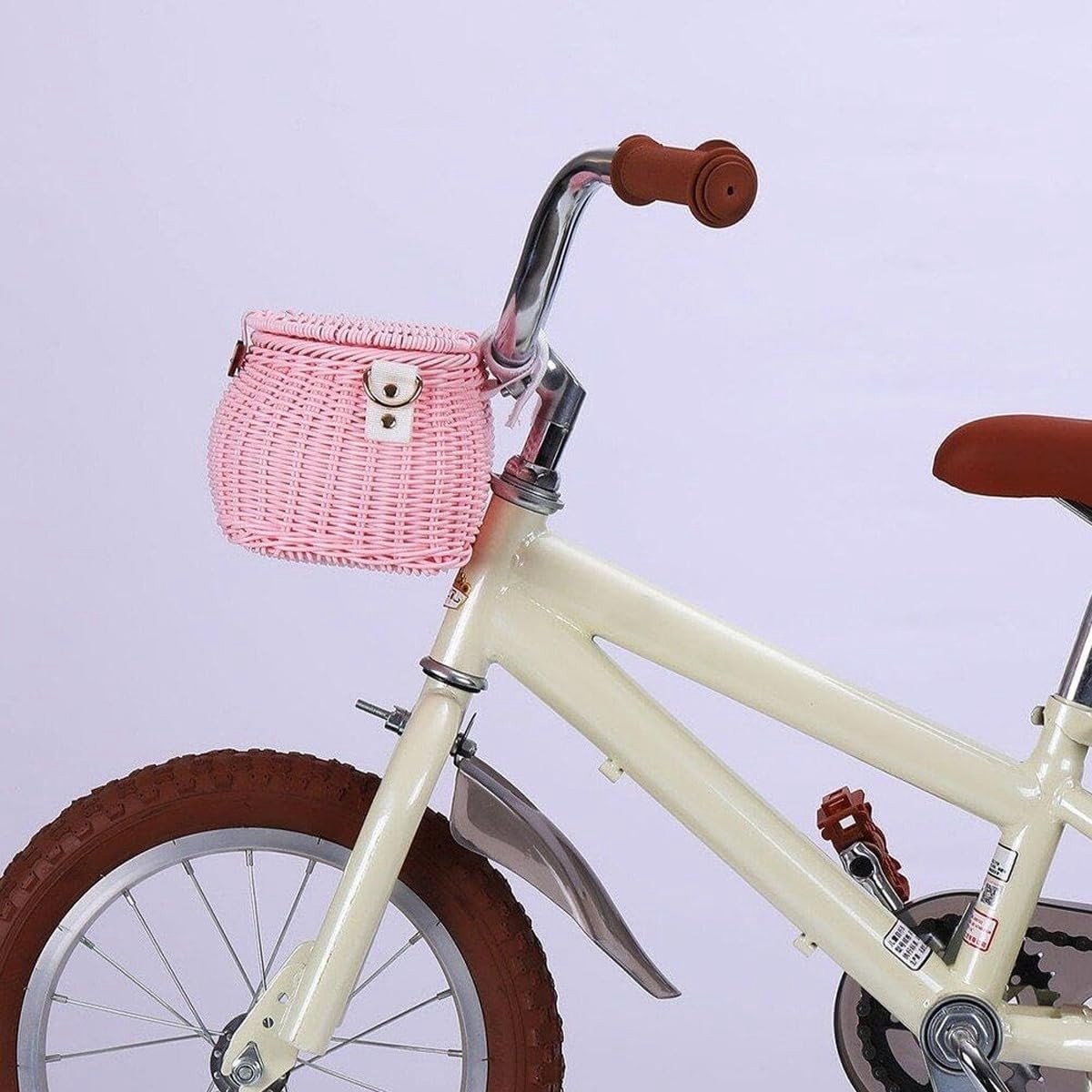 Fietsmand voor hond - Roze - 19 x 15,5 x 13 cm - Rotan Fietsmand met Rugzakfunctie - Voor Fietsen en Scooters