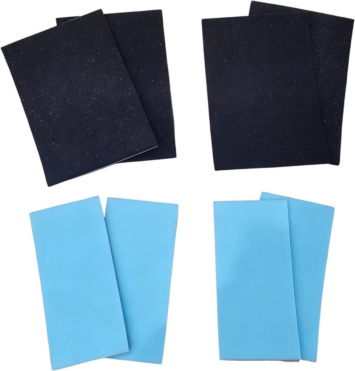 Scheenbeschermers - Kuitbeschermers - Wintersport Bescherming - Wrijving Verminderende Technologie - 8 Stuks - Zwart en Blauw