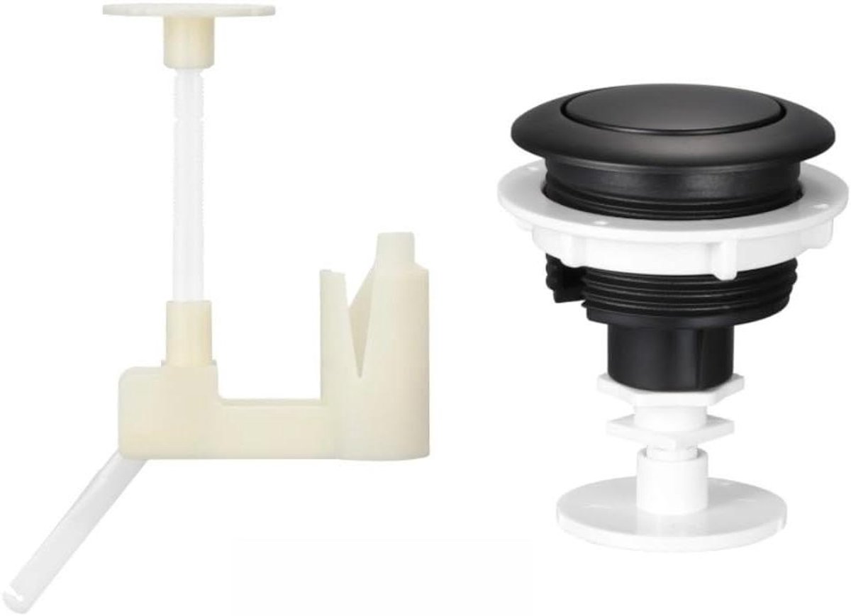 Toilet Spoelknop - Spoelmechanisme Tank - Toilet Reparatie - Enkel Spoelmechanisme - 7 x 6 x 6 cm - Zwart