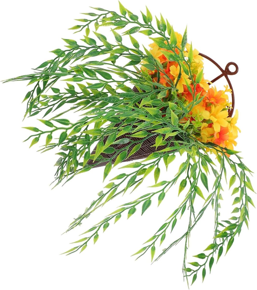 Nep Hangmand - Kunstplant Decoratie - Ruimte Aankleden - Levensecht Ontwerp - 32x14x12 cm - Groen